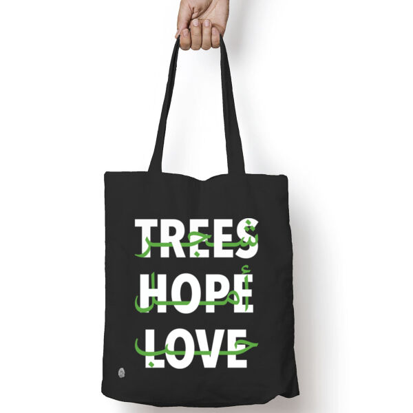 Trees. Love. Hope Tote Bag With Pocket Thumbnail